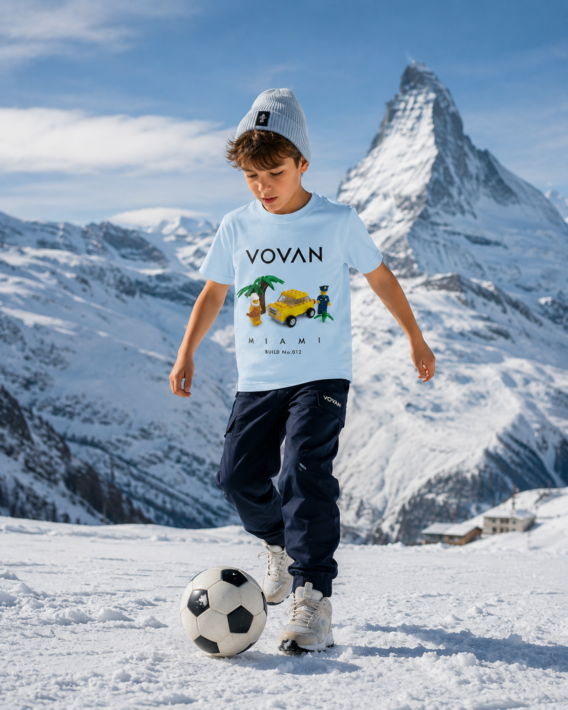 VOVAN MIAMI BUILD No.012 soccer cotton kids T-shirt inspired by a real handmade LEGO build