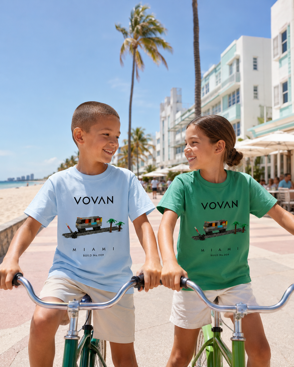 4. Limited edition VOVAN MIAMI kids T-shirt inspired by real handmade LEGO model and Miami style