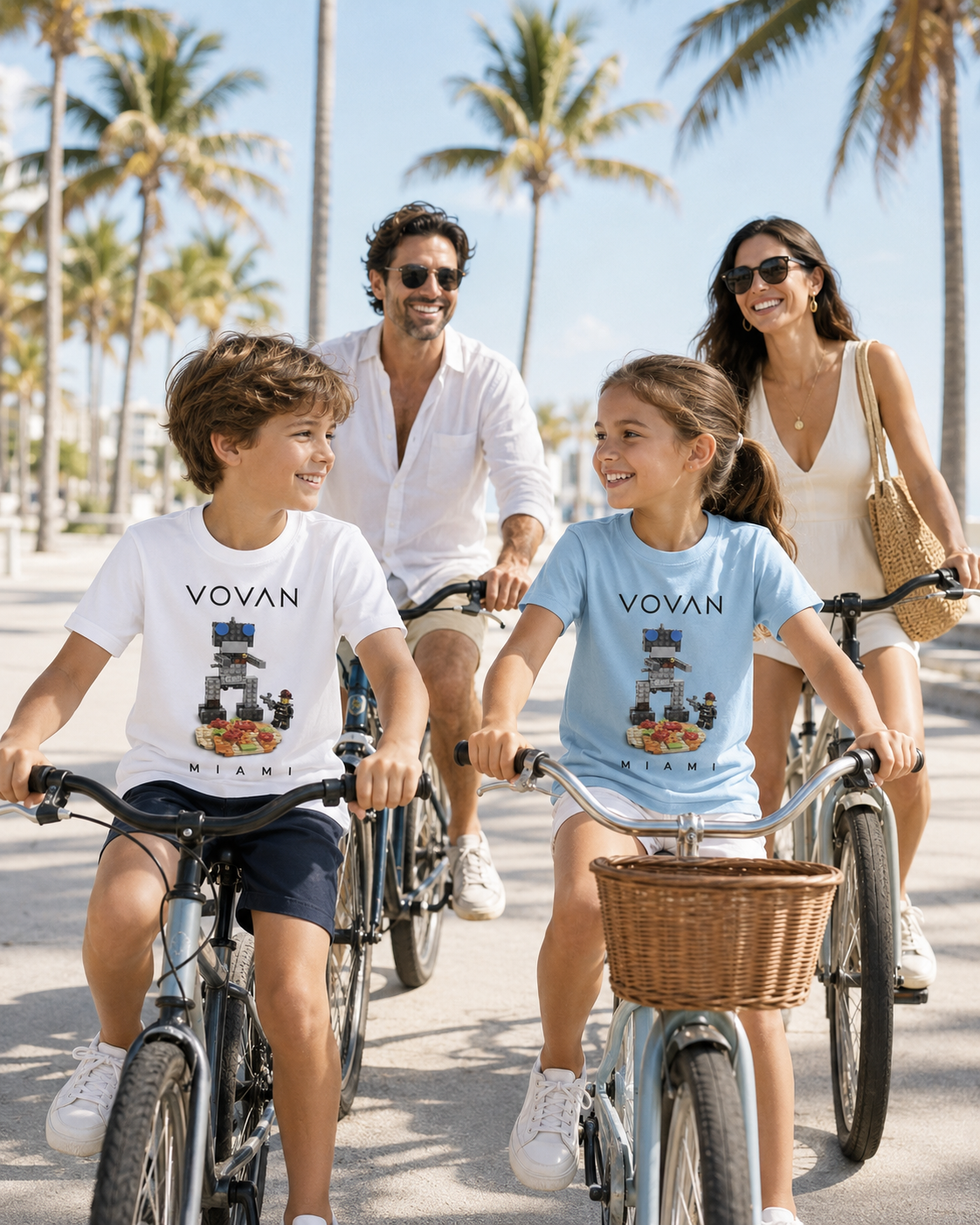  VOVAN MIAMI kids T-shirt collection made from real LEGO builds, handmade design, and premium 100% cotton