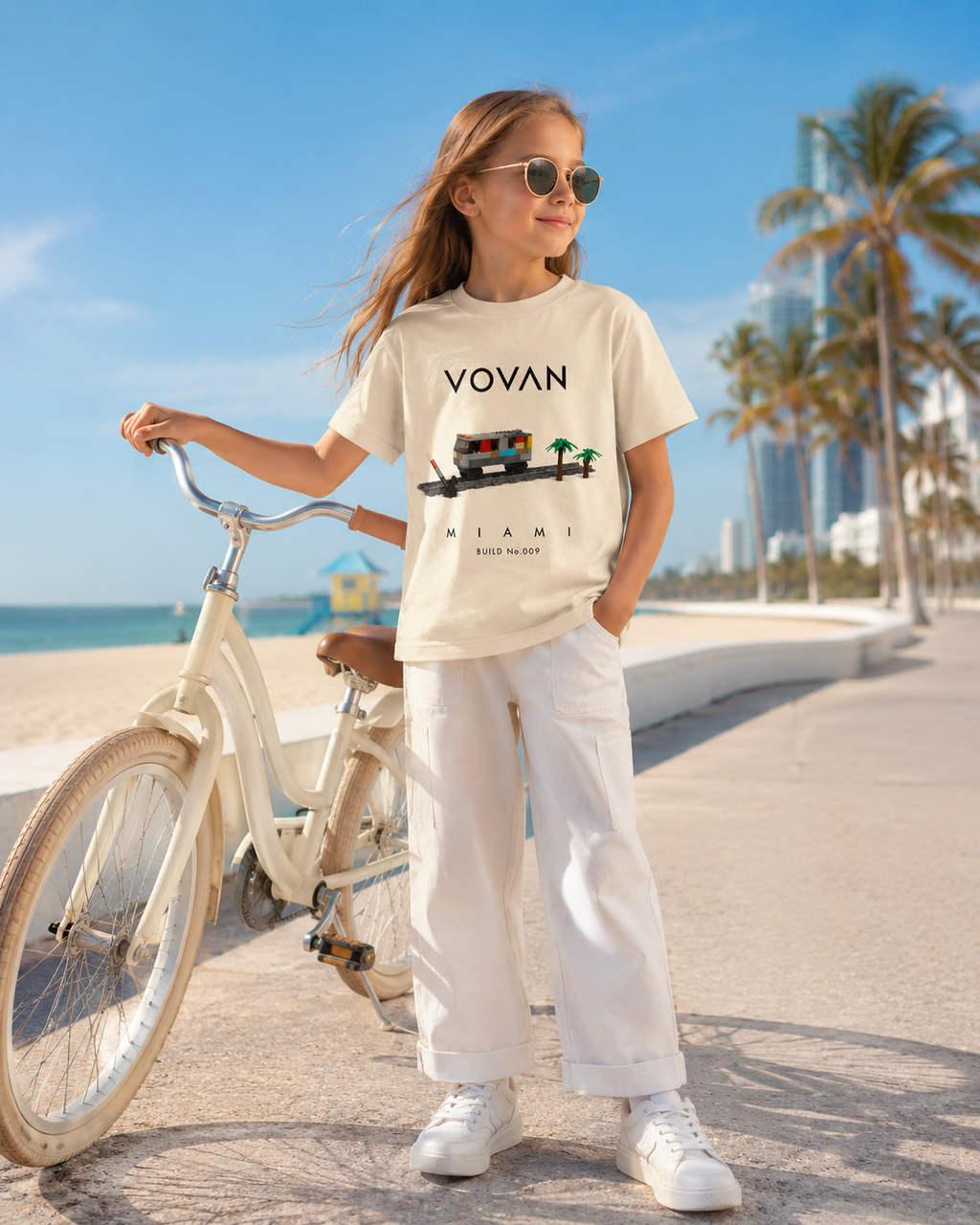 6. VOVAN MIAMI Build 009 premium kids T-shirt created from real LEGO pieces and handmade imagination